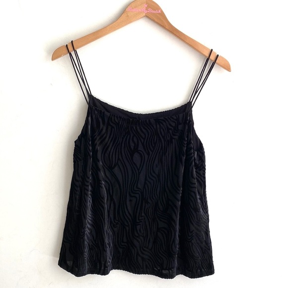 Anthropology Sunday in Brooklyn velvet black motif Tank Blouse, Size S, NWT - Picture 2 of 13